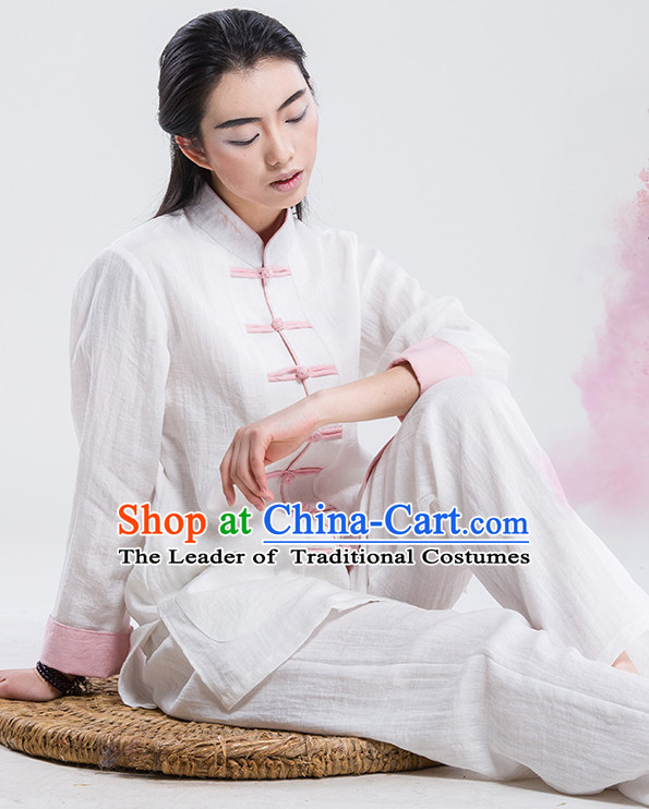 Top Tai Chi Uniforms Pants Tai Chi Suit Apparel Suits Attire Robe Kung Fu Costume Chinese Kungfu Jacket Wear Dress Uniform Clothing Taijiquan Shaolin Chi Gong Taichi Suits for Men Women Kids