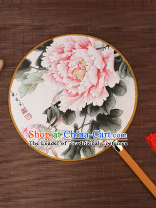 Ancient Chinese Classic Handmade Birds Palace Fan Round Fan Mandarin Fan Gong Shan Dance Fan