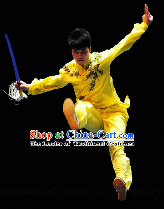 Top Kung Fu Competition Championship Uniforms Pants Suit Taekwondo Apparel Karate Suits Attire Robe Championship Costumes for Men Women Children