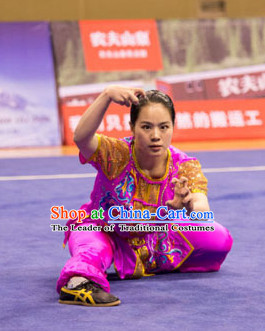 Top Kung Fu Competition Championship Uniforms Pants Suit Taekwondo Apparel Karate Suits Attire Robe Championship Costumes for Men Women Children