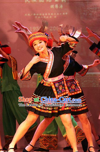 Chinese Stage Ethnic Dancing Dancewear Costumes Dancer Costumes Dance Costumes Chinese Dance Clothes Traditional Chinese Clothes Complete Set