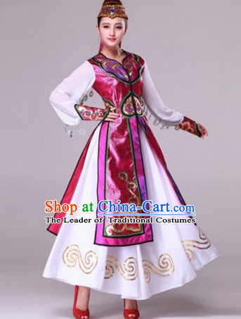 Chinese Stage Mongolian Dancing Dancewear Costumes Dancer Costumes Dance Costumes Chinese Dance Clothes Traditional Chinese Clothes Complete Set for Women Children