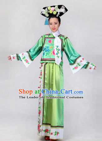 Chinese Stage Manchu Ethnic Dancewear Costumes Dancer Costumes Dance Costumes Chinese Dance Clothes Traditional Chinese Clothes Complete Set for Women Children