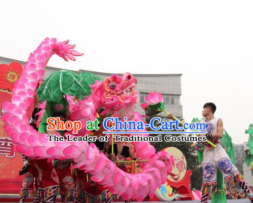 Most Beautiful Best Handmade Lotus Dragon Dance Costumes Complete Set