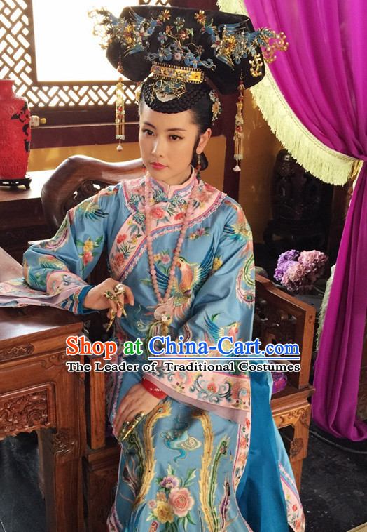 Chinese Imperial Palce Empress Costumes Complete Set for Women Girls