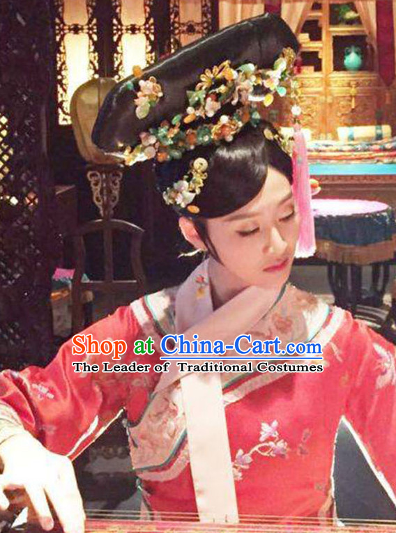 Chinese Classical Princess Queen Hair Jewelry Headwear Headdress and Long Wigs