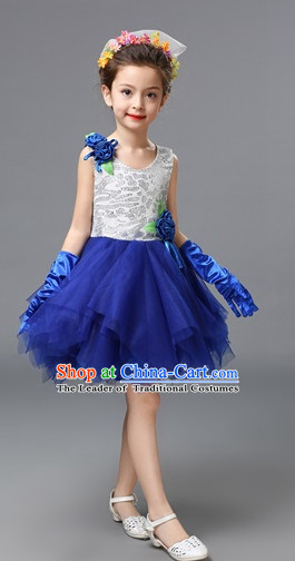 Chinese Primary School Students Dance Outfits Costumes Complete Set for Kids Girls