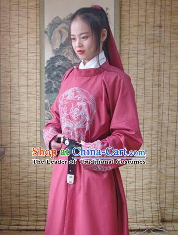 Traditional Asian Chinese Swordsman Clothing Garment Hanfu Clothes Complete Set