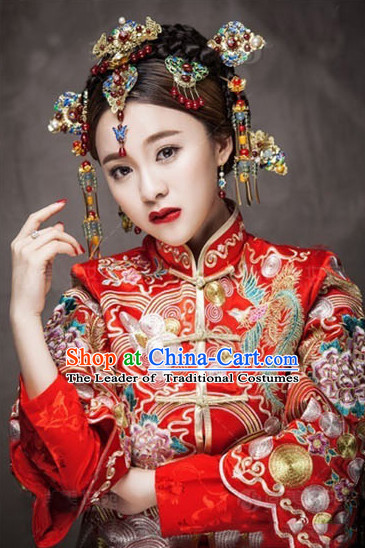 Chinese Classical Royal Wedding Headpieces Hair Jewelry Set