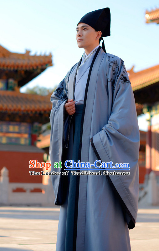 Top Chinese Han Dynasty Male Hanfu Clothing Chinese Hanfu Costume Hanfu Dress Ancient Chinese Costumes and Hat Complete Set for Men Boys Children