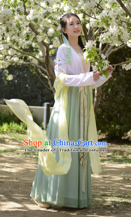 Top Chinese Tang Dynasty Female Hanfu Clothing Chinese Hanfu Costume Hanfu Dress Ancient Chinese Costumes and Hat Complete Set for Women Girls Children