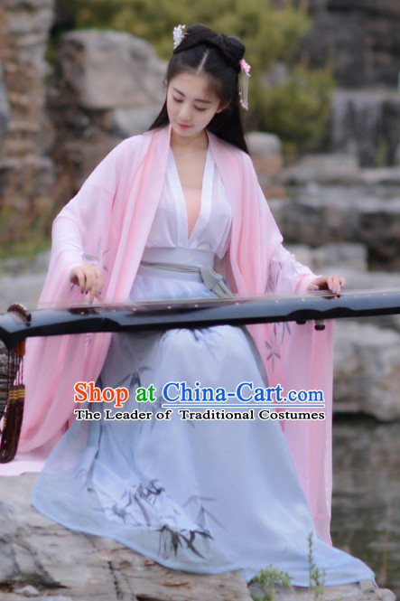 Top Chinese Han Dynasty Beauty Princess Hanfu Clothing Chinese Hanfu Costume Hanfu Dress Ancient Chinese Costumes and Hair Jewelry Complete Set for Women Girls Children