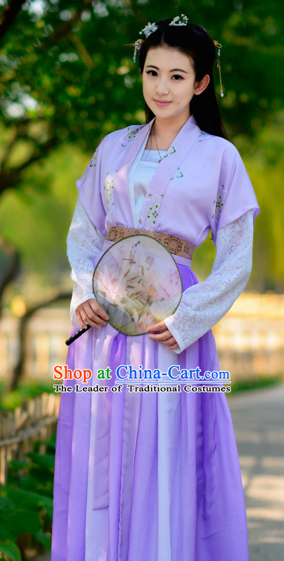 Top Chinese Han Dynasty Beauty Princess Hanfu Clothing Chinese Hanfu Costume Hanfu Dress Ancient Chinese Costumes and Hair Jewelry Complete Set for Women Girls Children