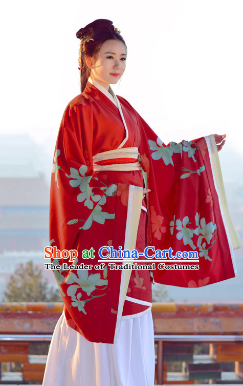 Top Chinese Han Dynasty Beauty Princess Hanfu Clothing Chinese Hanfu Costume Hanfu Dress Ancient Chinese Costumes and Hair Jewelry Complete Set for Women Girls Children