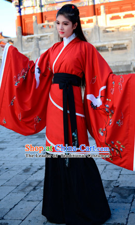 Top Chinese Han Dynasty Beauty Princess Hanfu Clothing Chinese Hanfu Costume Hanfu Dress Ancient Chinese Costumes and Hair Jewelry Complete Set for Women Girls Children