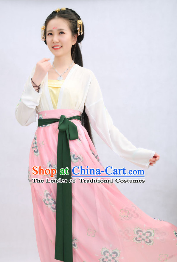 Top Chinese Tang Dynasty Princess Hanfu Clothing Chinese Hanfu Costume Hanfu Dress Ancient Chinese Costumes and Hat Complete Set for Women Girls Children