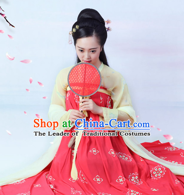 Top Chinese Tang Dynasty Princess Hanfu Clothing Chinese Hanfu Costume Hanfu Dress Ancient Chinese Costumes and Hat Complete Set for Women Girls Children