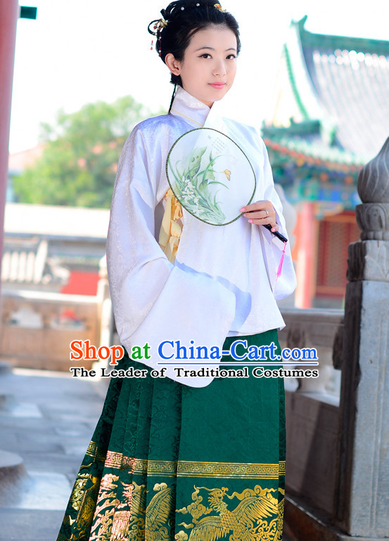 Top Chinese Ming Dynasty Female Hanfu Clothing Chinese Hanfu Costume Hanfu Dress Ancient Chinese Costumes and Hat Complete Set for Women Girls Children