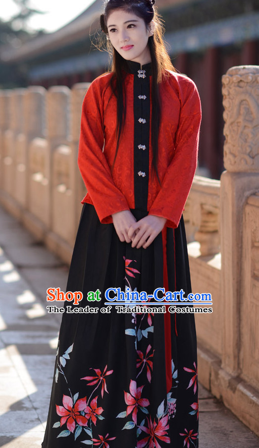 Top Chinese Ming Dynasty Beauty Hanfu Clothing Chinese Hanfu Costume Hanfu Dress Ancient Chinese Costumes and Hat Complete Set for Women Girls Children