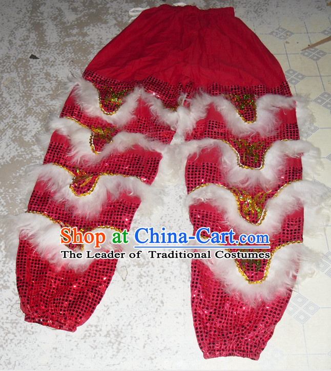 Top Asian Chinese New Year Performance 2 Pairs of Lion Dance Pants and Claws