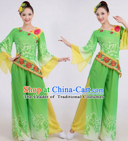 Light Green Chinese Traditional Dance Costumes Dancing Outfits for Women or Girls