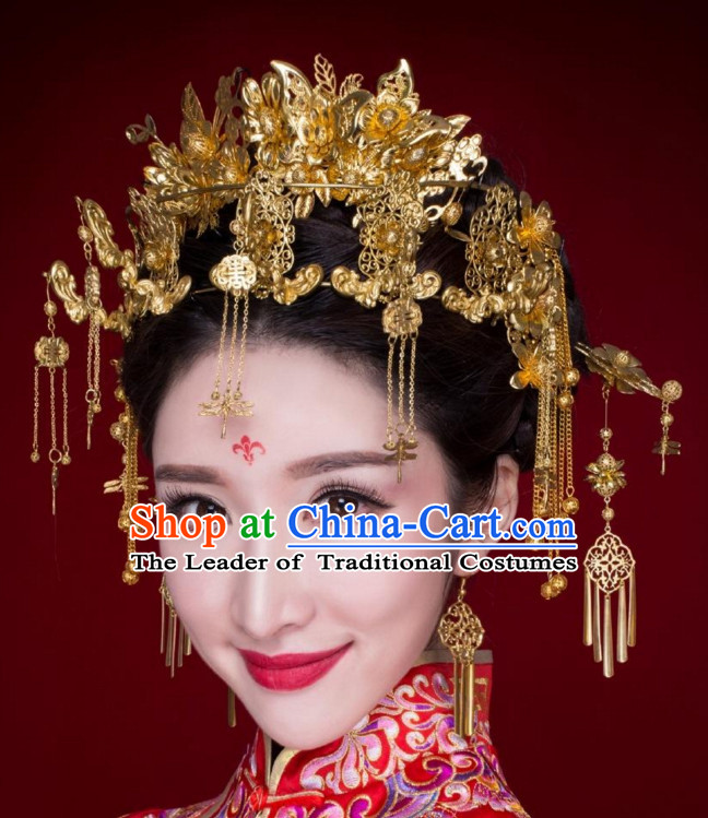 Top Chinese Traditional Wedding Headpieces Hair Jewelry Bridal Hair Clasp Hairpins Set