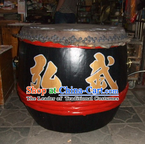 24 Inches Chinese Traditional Big Lion Dance Wooden Drum