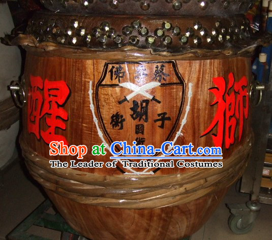 24 Inches Chinese Traditional Big Lion Dance Wooden Drum