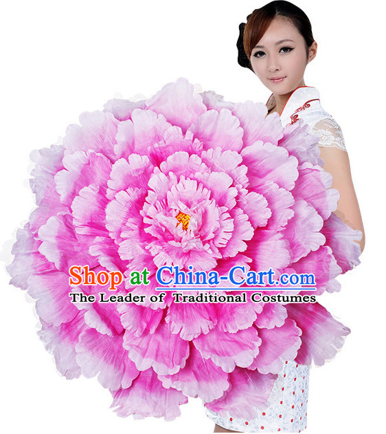 Light Pink Traditional Dance Peony Umbrella Props Flower Umbrellas Dancing Prop Decorations