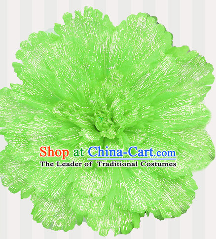 Green Traditional Dance Peony Umbrella Props Flower Umbrellas Dancing Prop Decorations for Kids Children Girls Boys