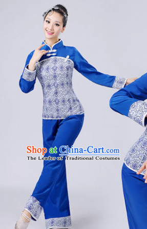 Chinese Dance costume Dance Classes Uniforms Folk Dance Traditional Cultural Dance Costumes Complete Set