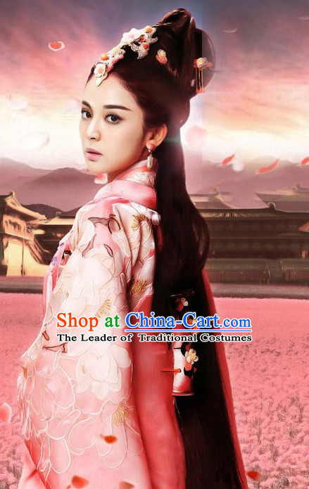 Han Dynasty Chinese Imperial Palace Lady Garment and Hair Jewelry Complete Set for Women