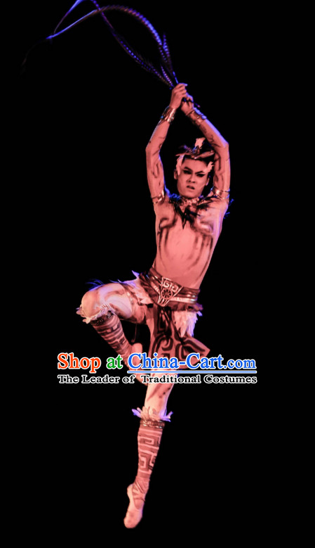 Chinese Classical Dancing Dance Costumes Complete Set for Men