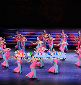 Chinese Classical Drum Dance Costume Folk Dancing Costumes Traditional Chinese Dance Costumes Asian Dancewear Complete Set for School Girls