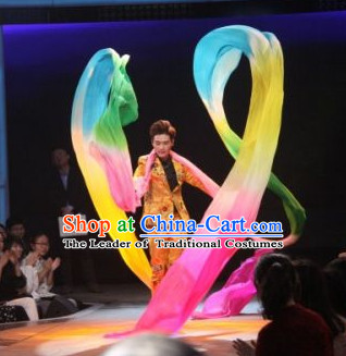 14 Meters Pure Silk Rainbow Color Dance Ribbon Dancing Ribbons
