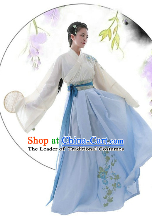 Hanfu Clothing Custom Traditional Tang Dynasty Chinese Hanfu Dreses Han Clothing Hanzhuang Historical Dress and Accessories Complete Set