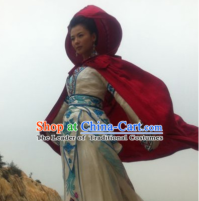 Chinese Traditional Empress Dress Hanfu Costume China Kimono Robe Ancient Chinese Clothing National Costumes Gown Wear and Headwear Complete Set for Women