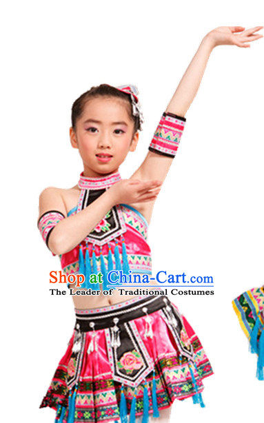 Chinese Folk Dance Ethnic Dresses Traditional Wear Clothing Cultural Dancing Costume Complete Set for Women