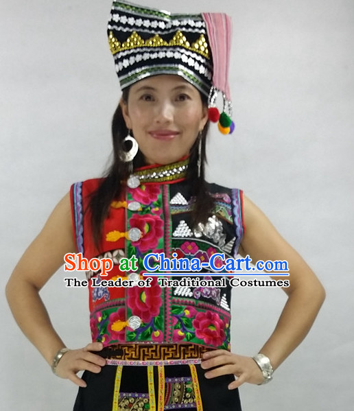 Chinese People Folk Dance Ethnic Dresses Traditional Wear Clothing Cultural Dancing Costume Complete Sets for Women