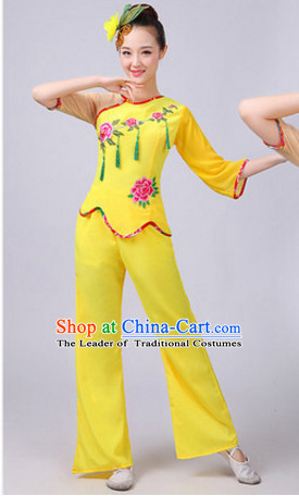 Chinese Theater Traditional Dance Ribbon Dancing Long Sleeve Leotard China Fan Dance Costume Complete Set for Women Girls