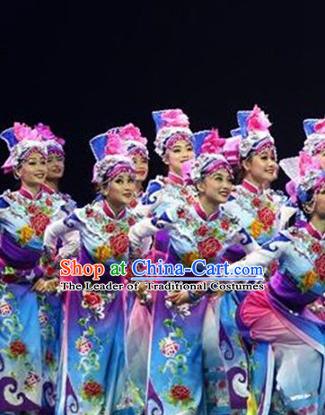 Chinese People Folk Dance Ethnic Dresses Traditional Wear Clothing Cultural Dancing Costume Complete Sets for Women