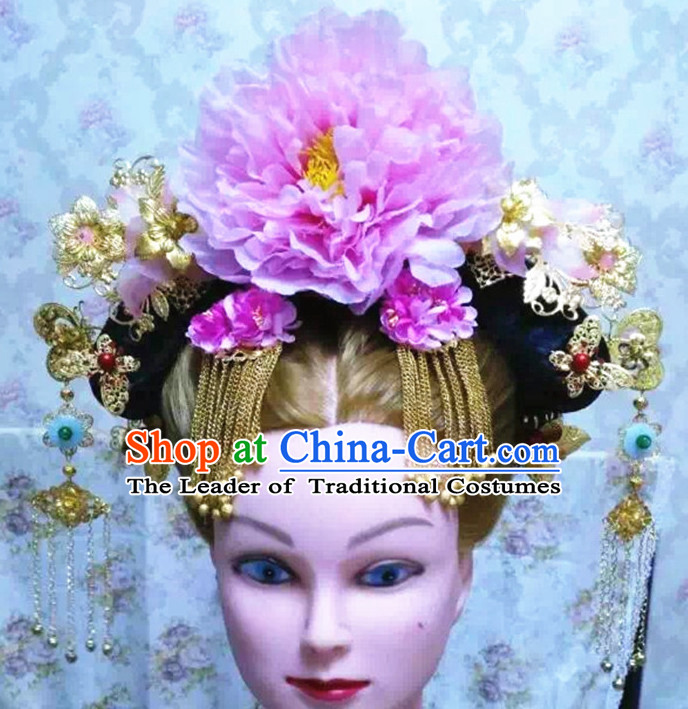 Chinese Imperial Quene Crown Empress Hairpins Hair Accessories Hairstyle Chinese Oriental Hairstyles Headpieces Wigs