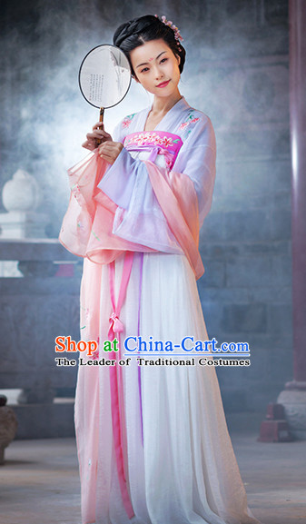 Chinese Ancient Beauty Costumes and Hair Jewelry Complete Set for Women