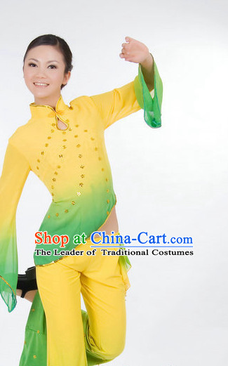 Traditional Chinese Fan Dance Costumes for Girls