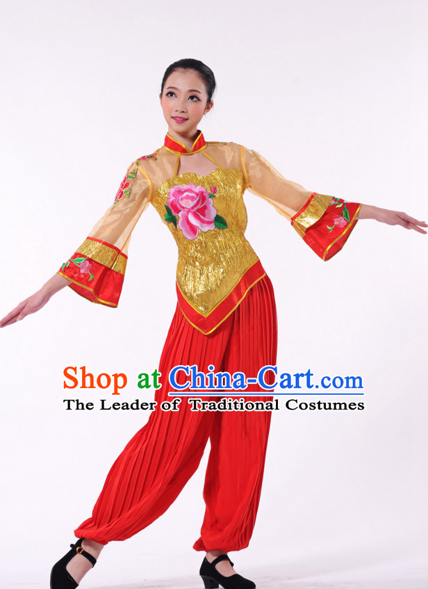 Traditional Chinese Fan Dancer Costume for Women