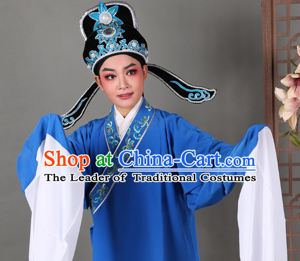 Chinese Opera Costumes Huangmei Opera Stage Performance Costume Chinese Traditional Water Sleeve Costume Drama Costumes and Hat Complete Set