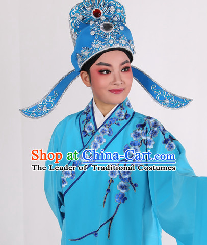 Chinese Opera Costumes Huangmei Opera Stage Performance Costume Chinese Traditional Water Sleeve Costume Drama Costumes and Hat Complete Set