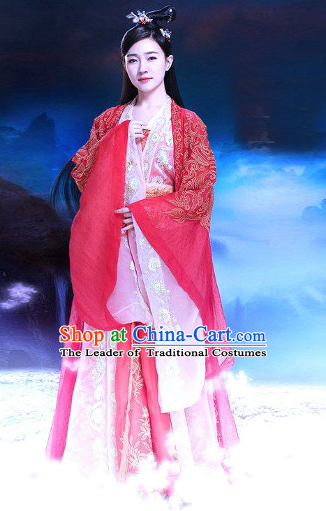 Top Chinese Ancient Beauty Costume in Women's Theater and Reenactment Costumes Ancient Chinese Clothes and Hair Jewelry Complete Set for Women Girls Children Adults