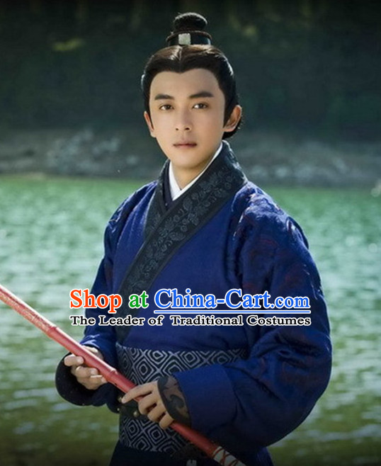 Ancient Chinese Men's Clothing _ Apparel Chinese Traditional Dress Theater and Reenactment Costumes Complete Set for Men