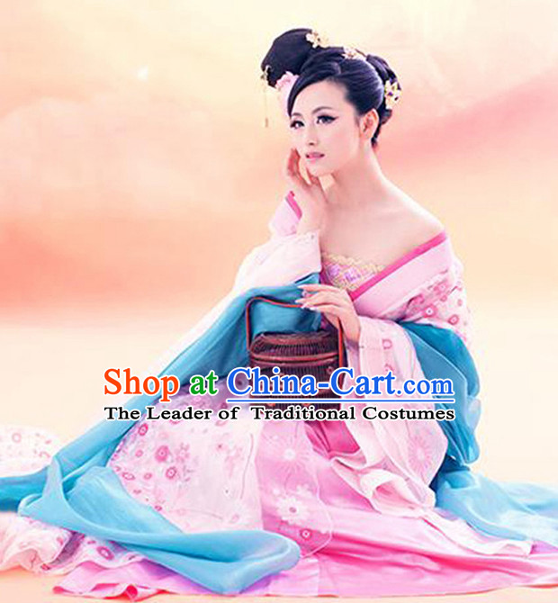 Chinese Ancient Women's Clothing _ Apparel Chinese Traditional Dress Theater and Reenactment Costumes and Headwear Complete Set